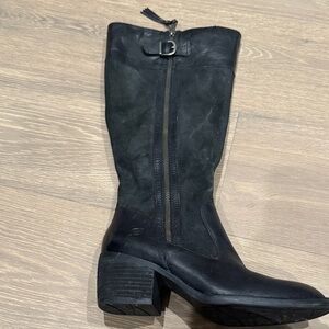 Born Black Suede Heeled Boots